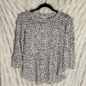 Rebecca Taylor Dalmatian Print Linen Top